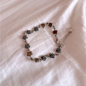 Silver Rose Chain Bracelet
